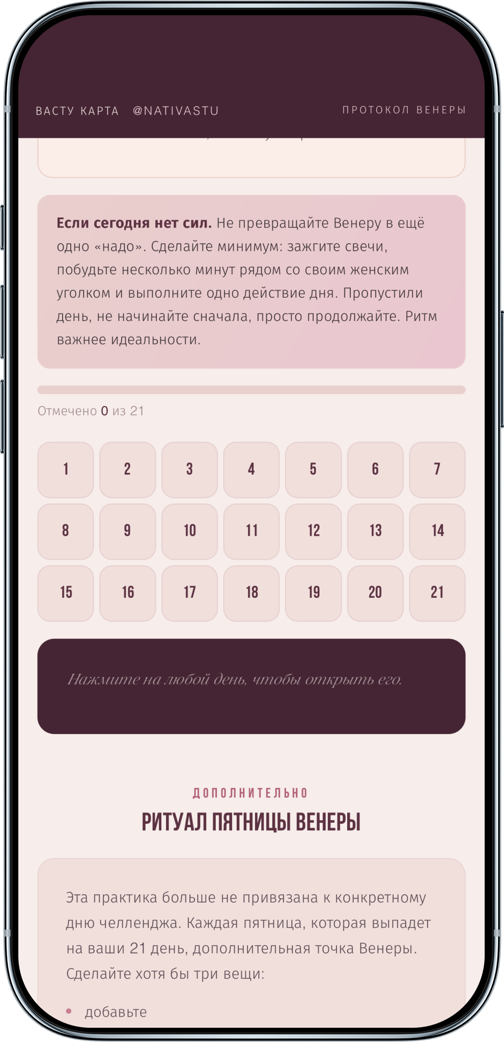 Tracker do protocolo de 21 dias